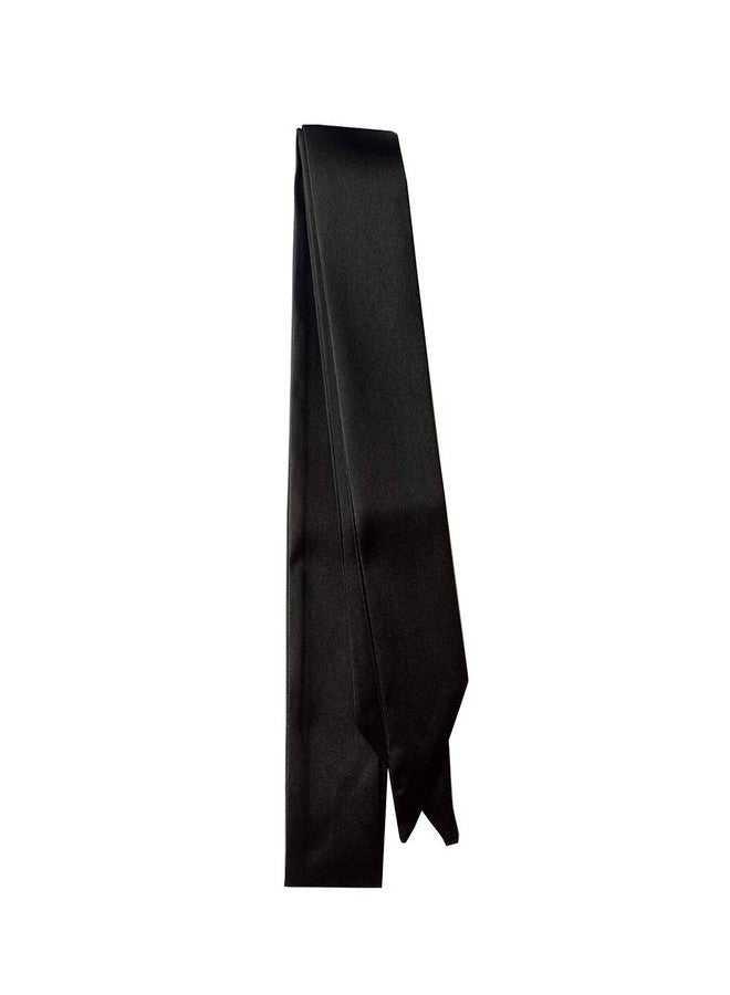 FengShuiGe 4Pcs Solid Color Silk Neckerchief Handbag Handle Wrap Silk Ribbon Band Scarf Hair Head Band Tied Bag Handle Scarf (black) - Image 3